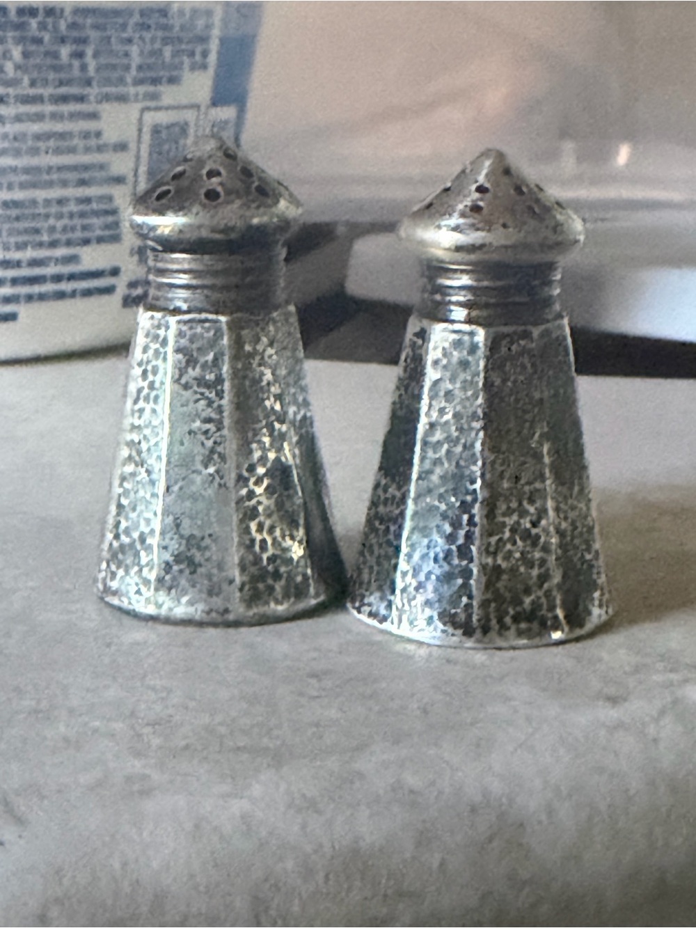Hammered Sterling Silver Salt and Pepper Shakers - Classic Home Accent
